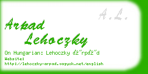 arpad lehoczky business card